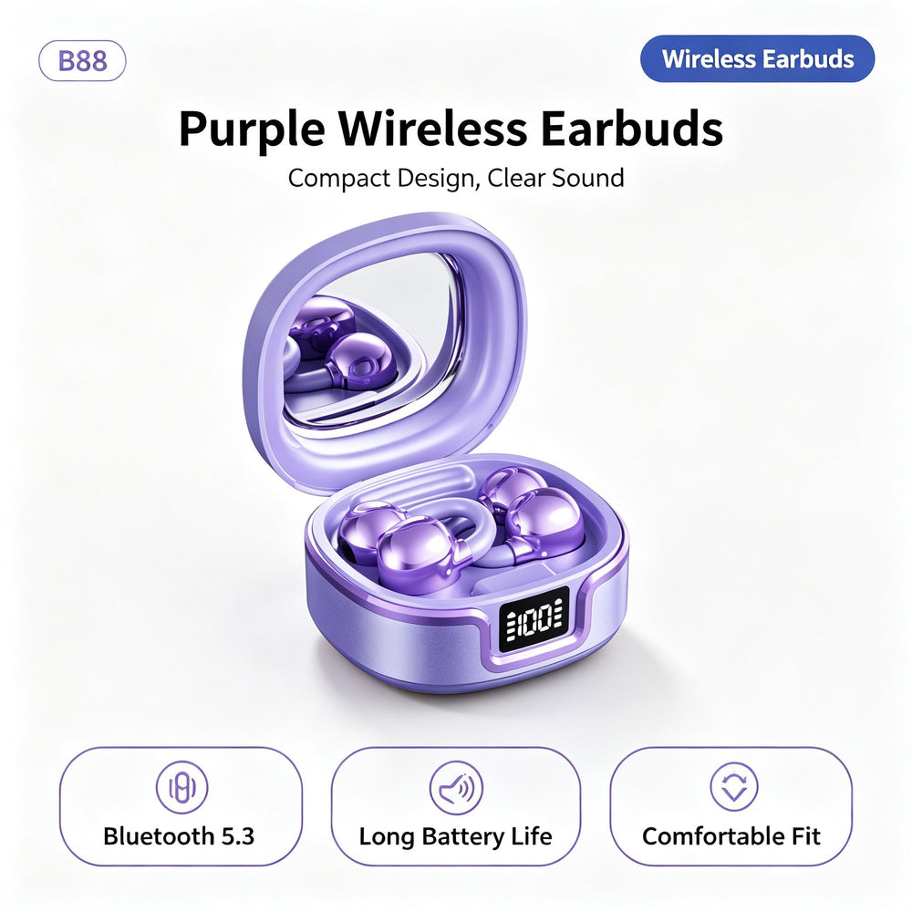 TWS Wireless Earbuds 5.3 with Active Noise Cancellation (ANC) Digital Display Touch Control Waterproof for Sports