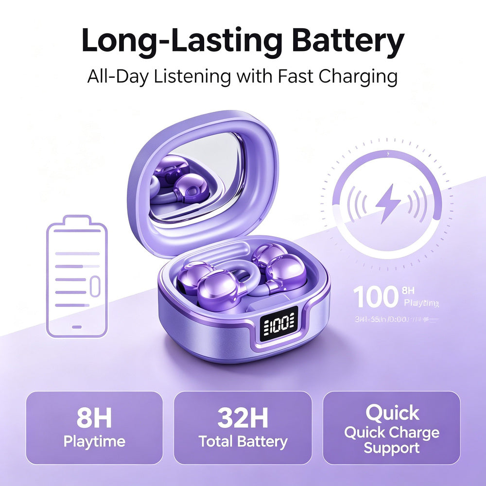 TWS Wireless Earbuds 5.3 with Active Noise Cancellation (ANC) Digital Display Touch Control Waterproof for Sports