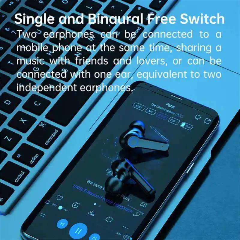 Sport Digital Display Earphone with USB Battery Indicator and Waterproof Function