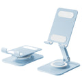 Desktop Triple Anti-slip Reinforcement 360-Degree Rotation Adjustable Height Foldable Alloy Phone Holder for Phone and Tablet