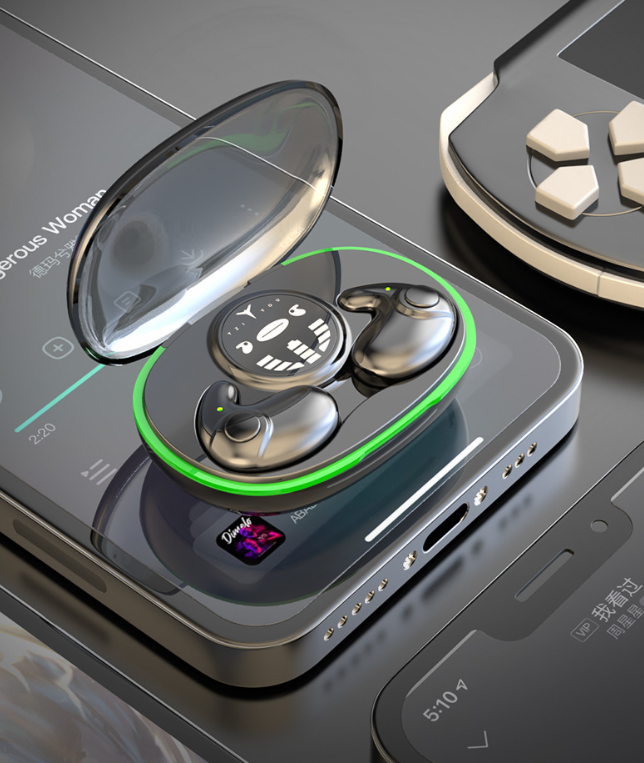 Ultra Thin in Ear TWS Earbuds BT5.3 Wireless Sleep Earphones Stereo Headset Low Delay for Sports Gaming