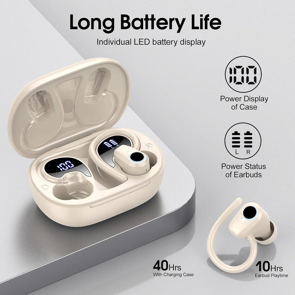 Huien HE-059 TWS Sport Earbuds IPX4 Waterproof for 5.3 with Digital Display and Smart Touch Control