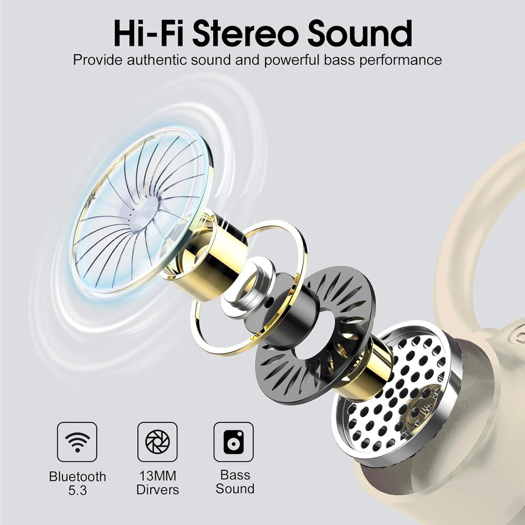 Huien HE-059 TWS Sport Earbuds IPX4 Waterproof for 5.3 with Digital Display and Smart Touch Control