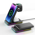 Hot Sale Foldable Fast 15W 3 in 1 Wireless Charger Stand for Iphone 11 12 13 14 Pro Max Samsung Charging Station