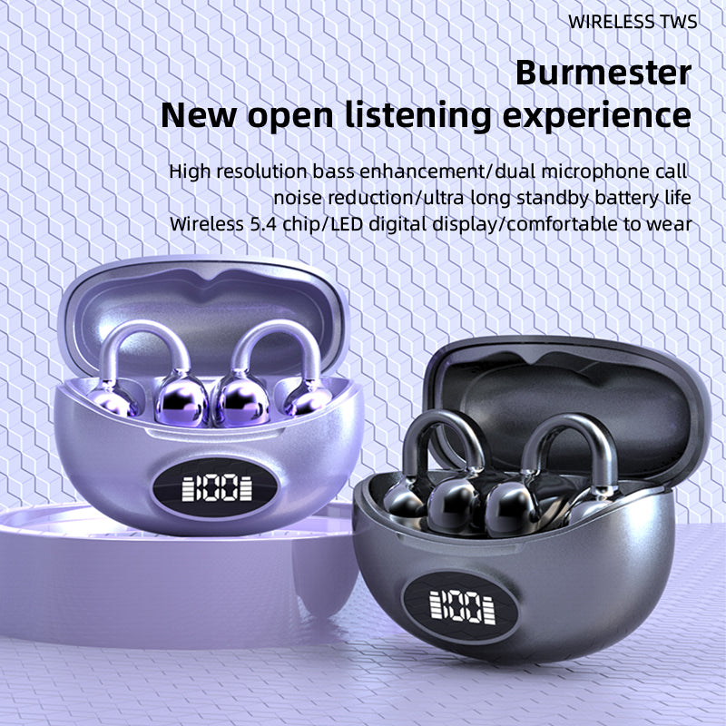 Yumondear W19 Wireless Ear Hook Earphone HIFI Stereo Sports Earbud LED Display Waterproof Chip for Outdoor Running/Gym