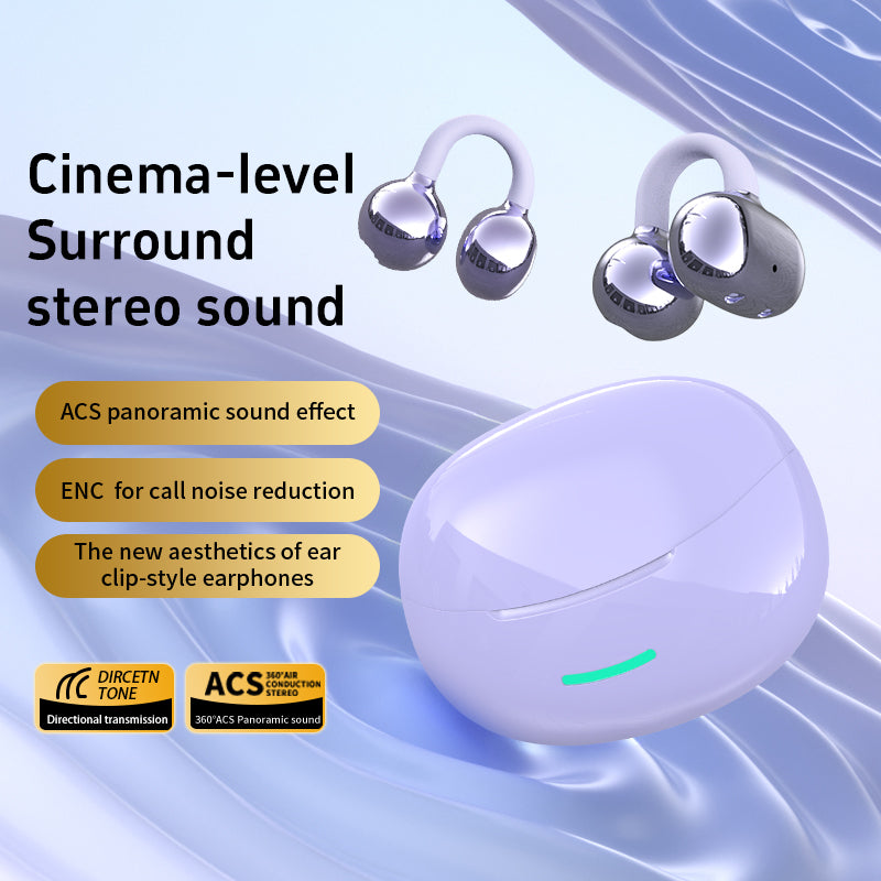 DOQAUS W18 Hot Selling Ear Hook Ear Clip Earphone HIFI Stereo Wireless Headphones Light ENC Outdoor Sports Waterproof Earphones