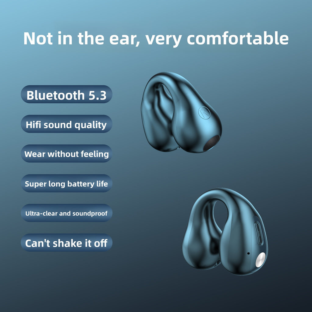 Cross-border Non-in-ear Clip-on Bone-conduction for 5.3 Headphones IPX5 Waterproof Voice Control Ultra-long Battery Life