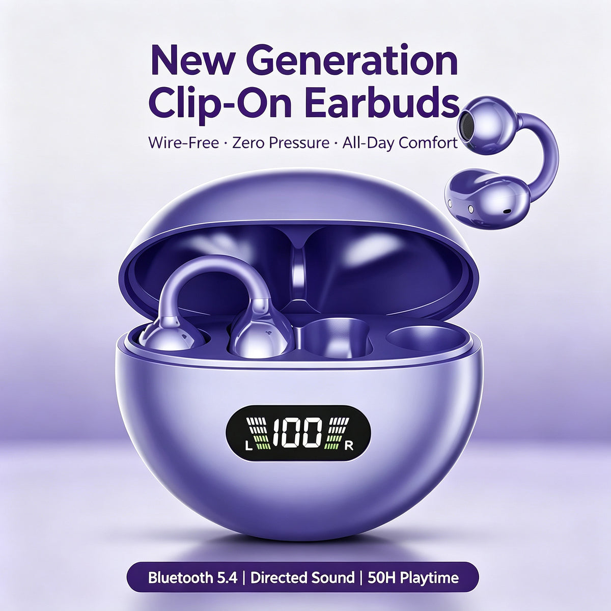 Smart Long Battery Life ENC Noise Cancelling Running Open Ear Clip Headphones Headset Hifi True Tws Wireless Earphones Earbuds