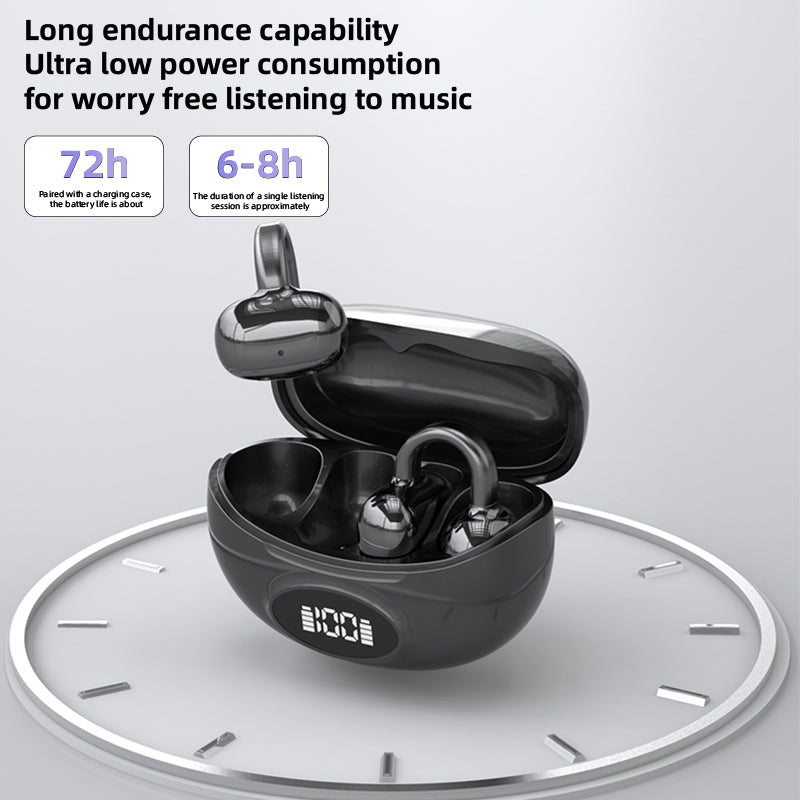 Yumondear W19 Wireless Ear Hook Earphone HIFI Stereo Sports Earbud LED Display Waterproof Chip for Outdoor Running/Gym