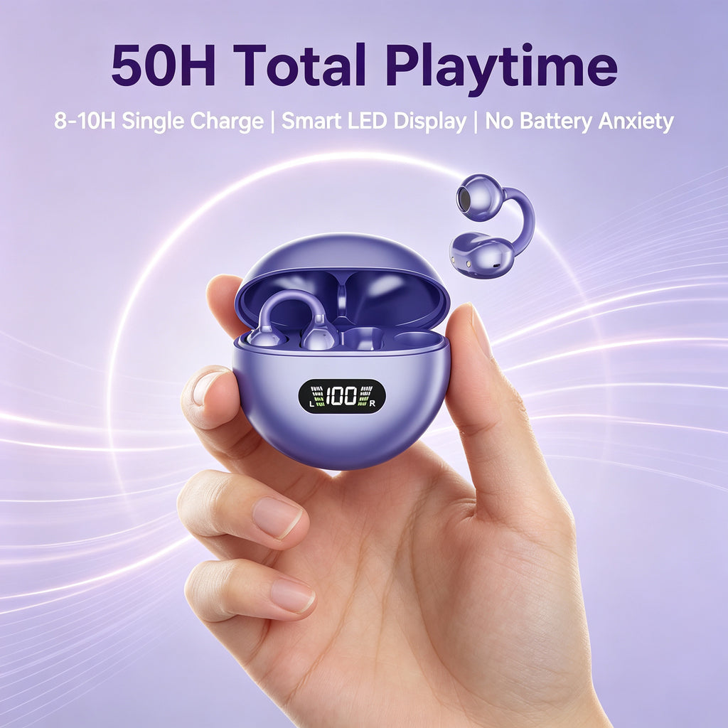 Smart Long Battery Life ENC Noise Cancelling Running Open Ear Clip Headphones Headset Hifi True Tws Wireless Earphones Earbuds