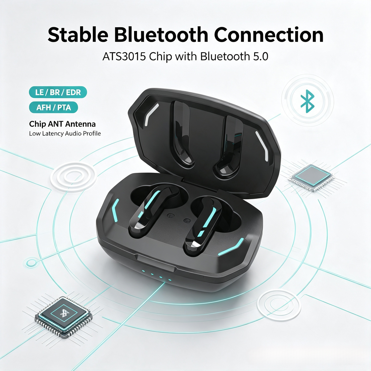 Optimized Wireless Earbuds SE60 with ANC/ENC Touch Control & Fitness Design Active Noise Cancelling True Wireless Earbuds
