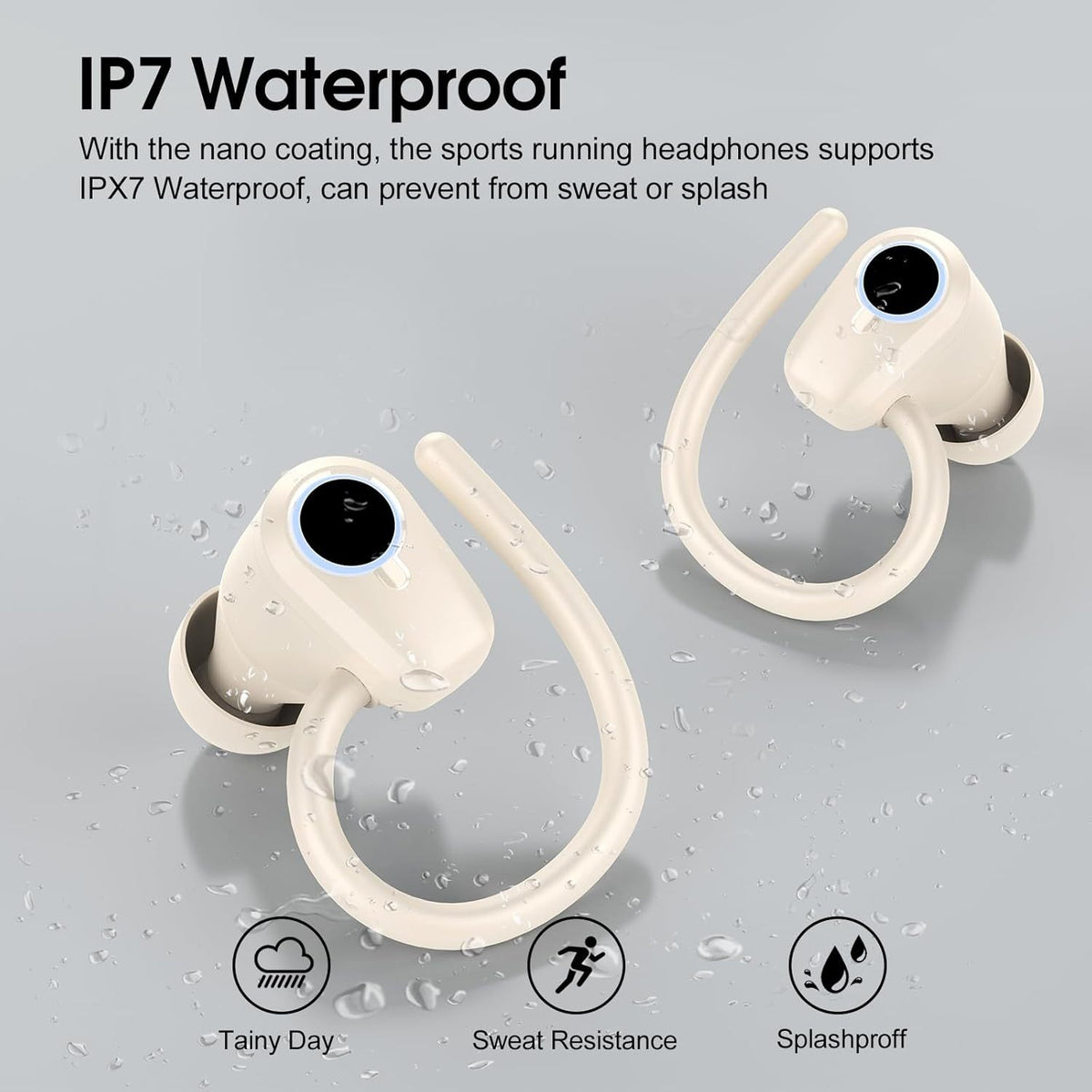 Huien HE-059 TWS Sport Earbuds IPX4 Waterproof for 5.3 with Digital Display and Smart Touch Control
