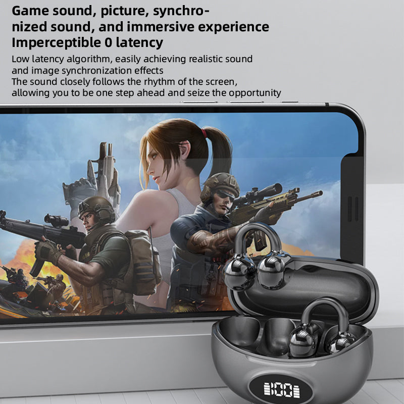 Yumondear W19 Wireless Ear Hook Earphone HIFI Stereo Sports Earbud LED Display Waterproof Chip for Outdoor Running/Gym