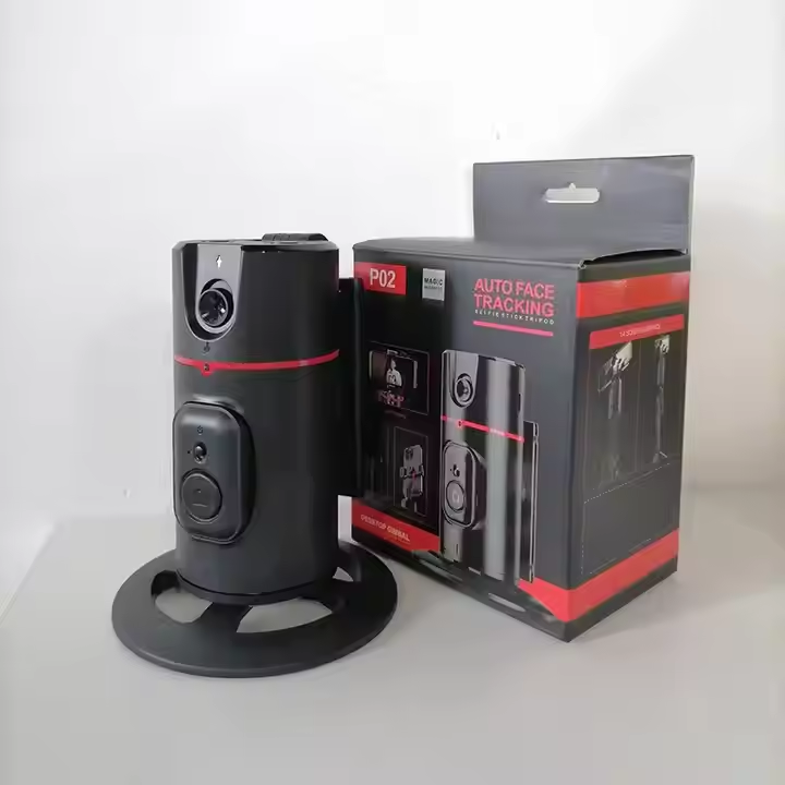 Auto Face Tracking P02 Gimbal Stabilizer Camera AI Tripod Selfie Stick Phone Shooting Face Remote 360 Rotation Phone Holder