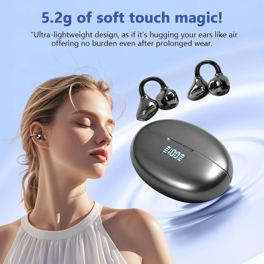 Clip on Wireless Earphone YYK-Q108 Comfortable to Wear, Digital Display, Battery Level, Long Term Pain Free, Open Type
