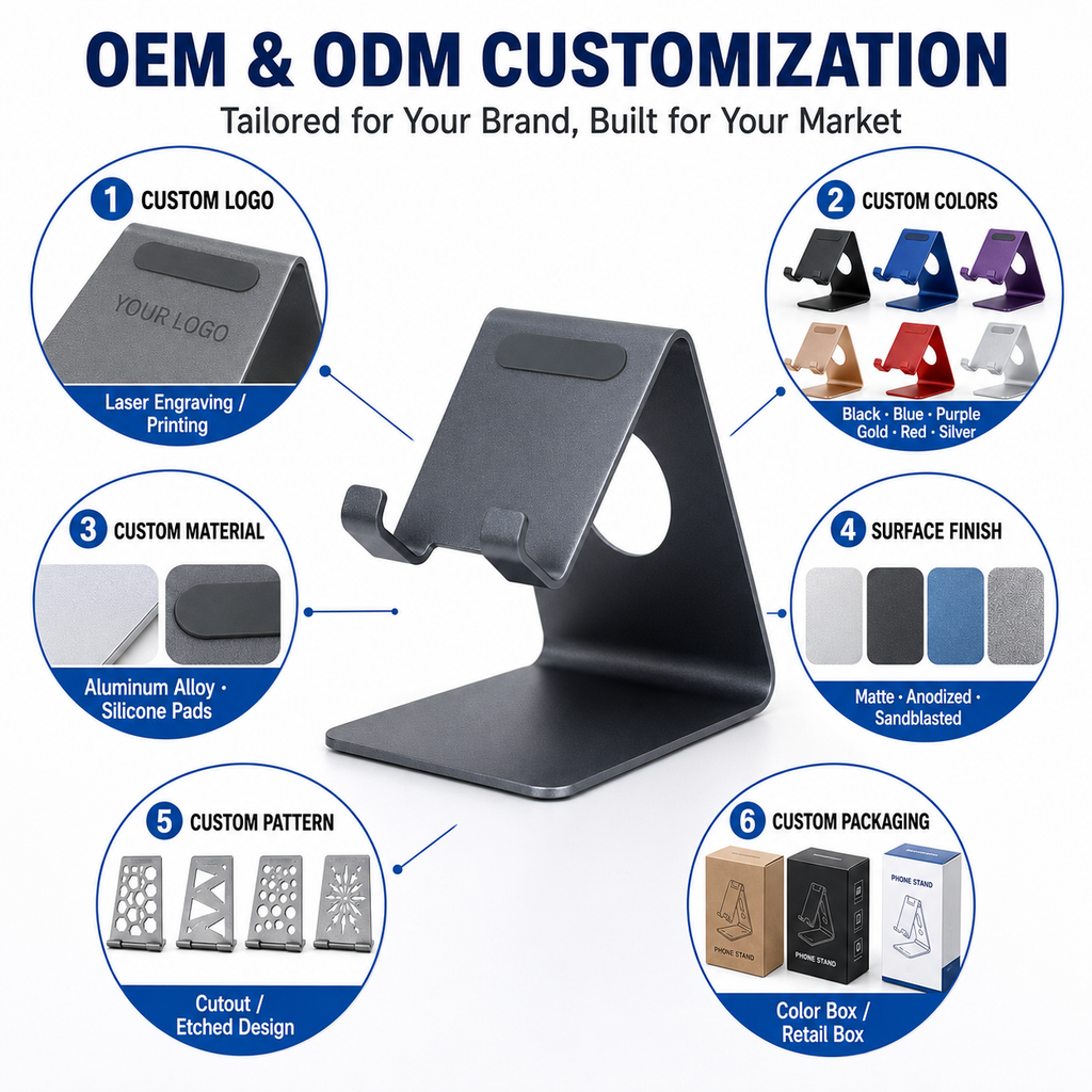 Hot Selling Portable Desk Mobile Phone Holder for All Smartphone Phones 3-10inch Cellphone Stands Aluminium Alloy Telephone