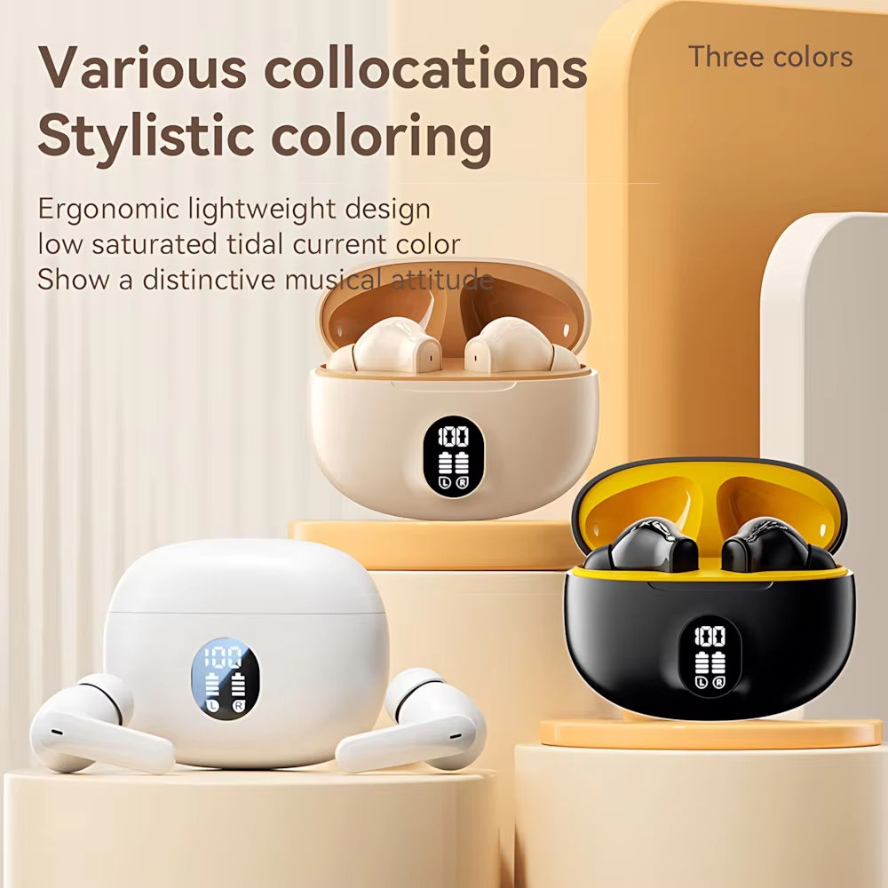 HYTO New W895 TWS Wireless Earphones Active Noise Cancellation (ANC) IPX-5 Waterproof Dual Ear Touch Control 5.3LED Battery