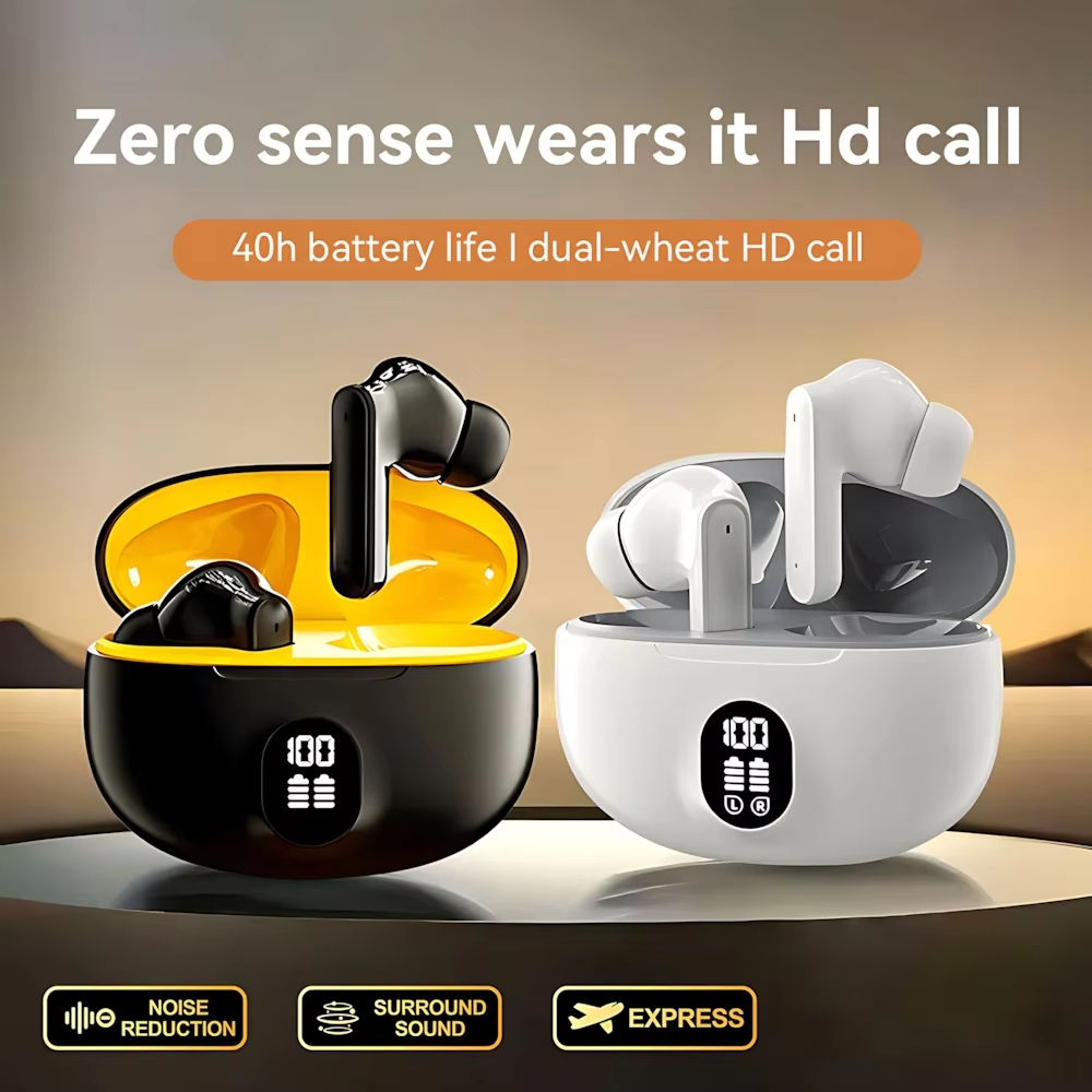 HYTO New W895 TWS Wireless Earphones Active Noise Cancellation (ANC) IPX-5 Waterproof Dual Ear Touch Control 5.3LED Battery