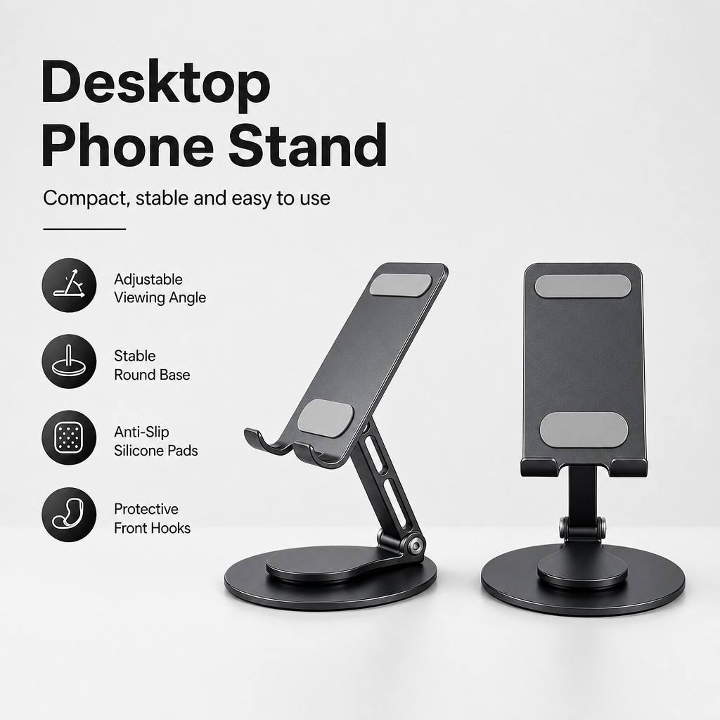 Foldable Desktop Phone Stand Compatible for iPhone 16 Pro Max iPad Air Metal Holder Wholesale Trade Integration China Factory
