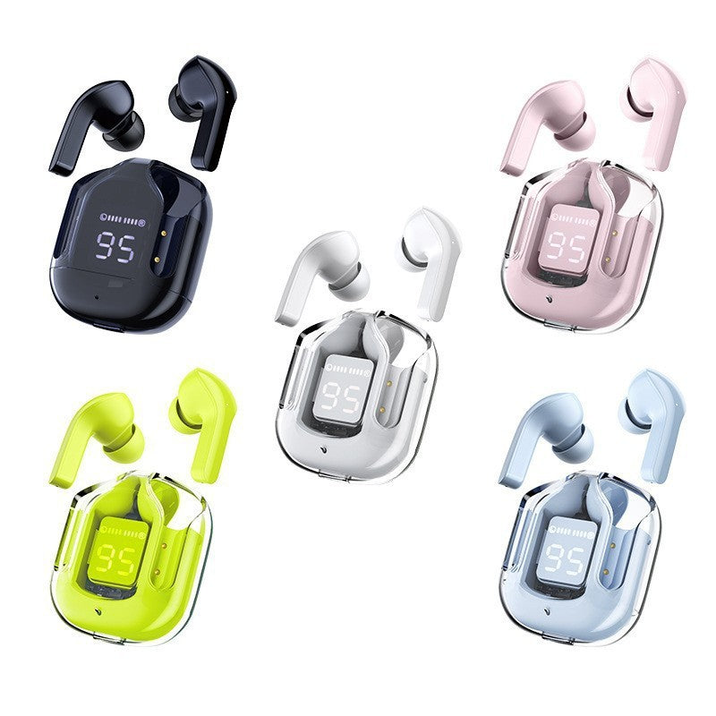 Newest Air31 Crystal Portable BT LED Display Mini Wireless Earbuds Headphones Gaming In-ear Earphone